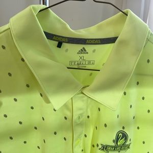Neon Yellow with Pineapples Adidas Golf Polo